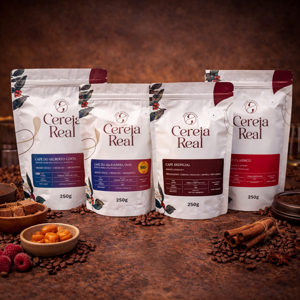 Kit Doçura Cereja Real — 4 rótulos de 250g